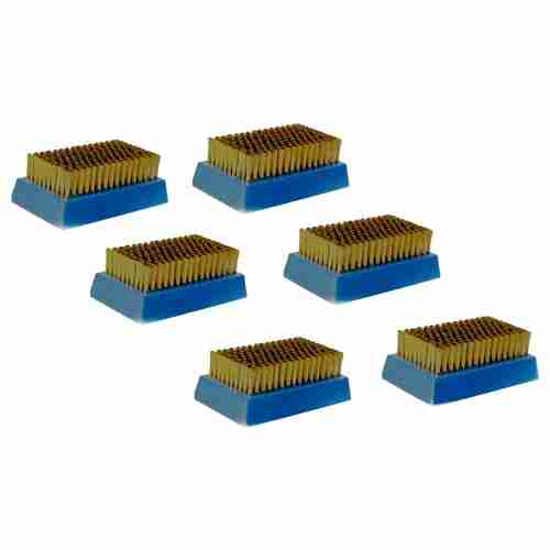 Generic Anilox Brush Set, 003 Brass, Plastic Handle, Microfiber Cleaner Brushes, Pack of 6, Blue